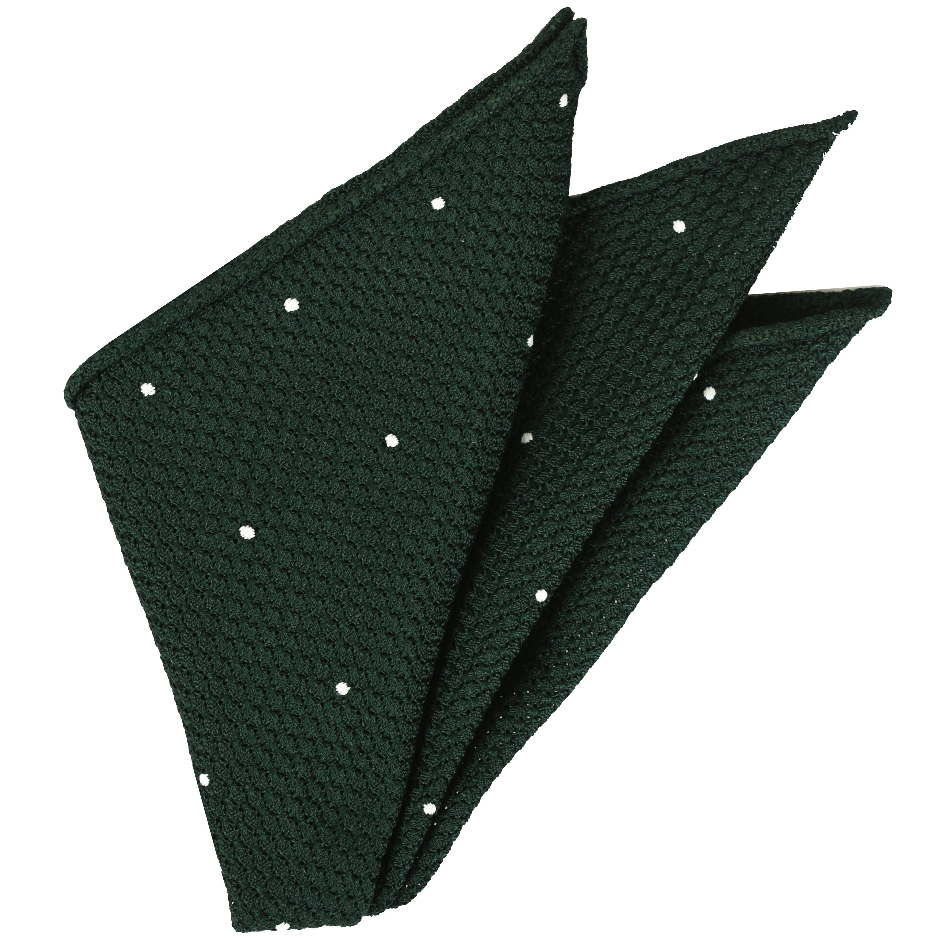 {[en]:Forest Green Grenadine Grossa (Hand Sewn) designs Pocket Square