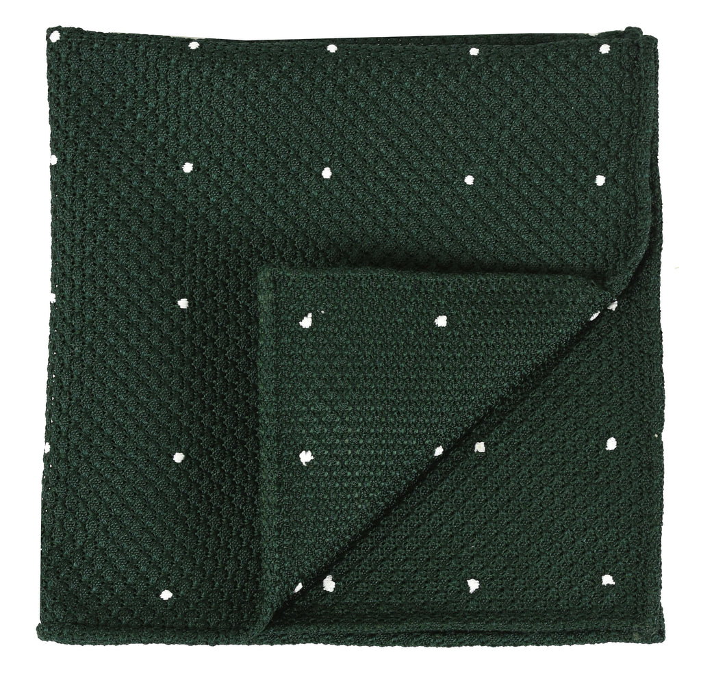 Forest Green Grenadine Grossa (Hand Sewn) Pocket Square GGDPS-16