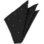 Black Grenadine Grossa (Hand Sewn)  Pocket Square GGDPS-7