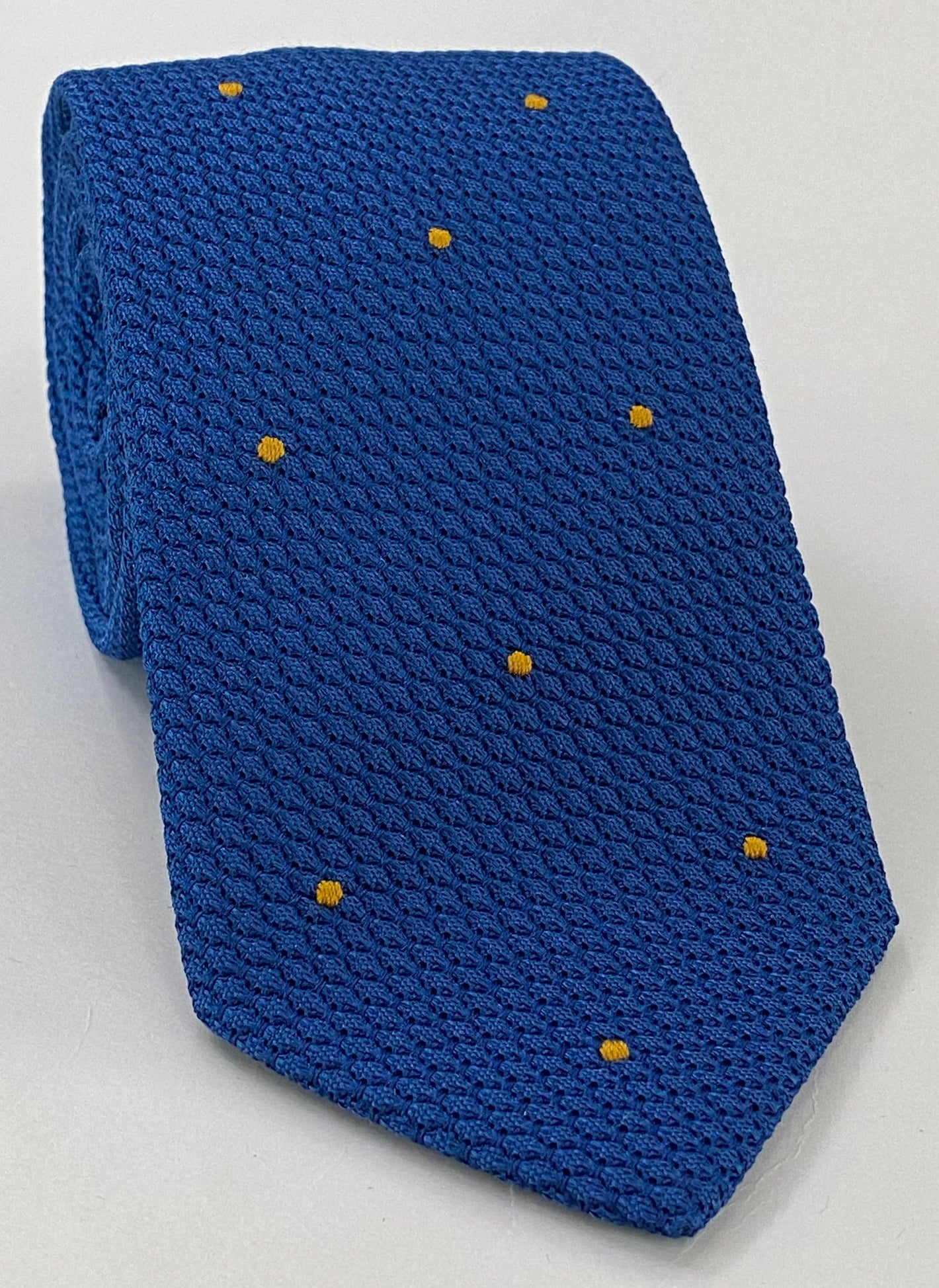 골드 (핸드 스티치) 핀 도트 실크 타이 블루 그레나딘 그로사 #GGDT-13 (26)