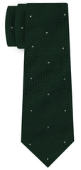{[en]:Forest Green Grenadine Grossa (Hand Sewn) Pin Dots Silk Tie