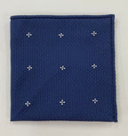 ネイビーブルー グレナディン グロッサ ホワイトフラワー ポケットチーフ