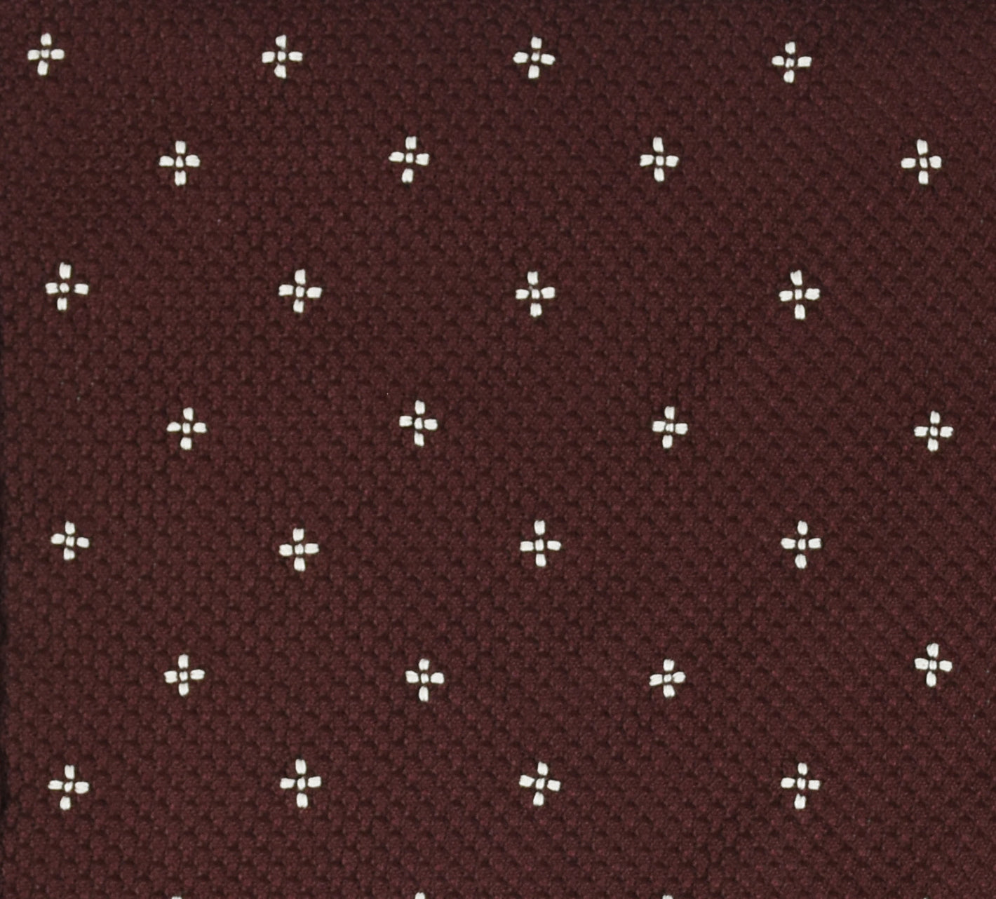 버건디 그레나딘 그로사 화이트 플라워 디자인 포켓 스퀘어