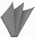 {[en]:Charcoal Gray/Silver Grenadine Silk Pocket Square