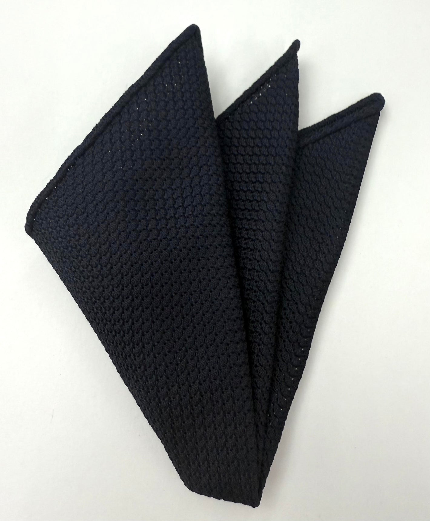 ミッドナイトブルー グレナディン グロッサ シルク ポケットスクエア #8