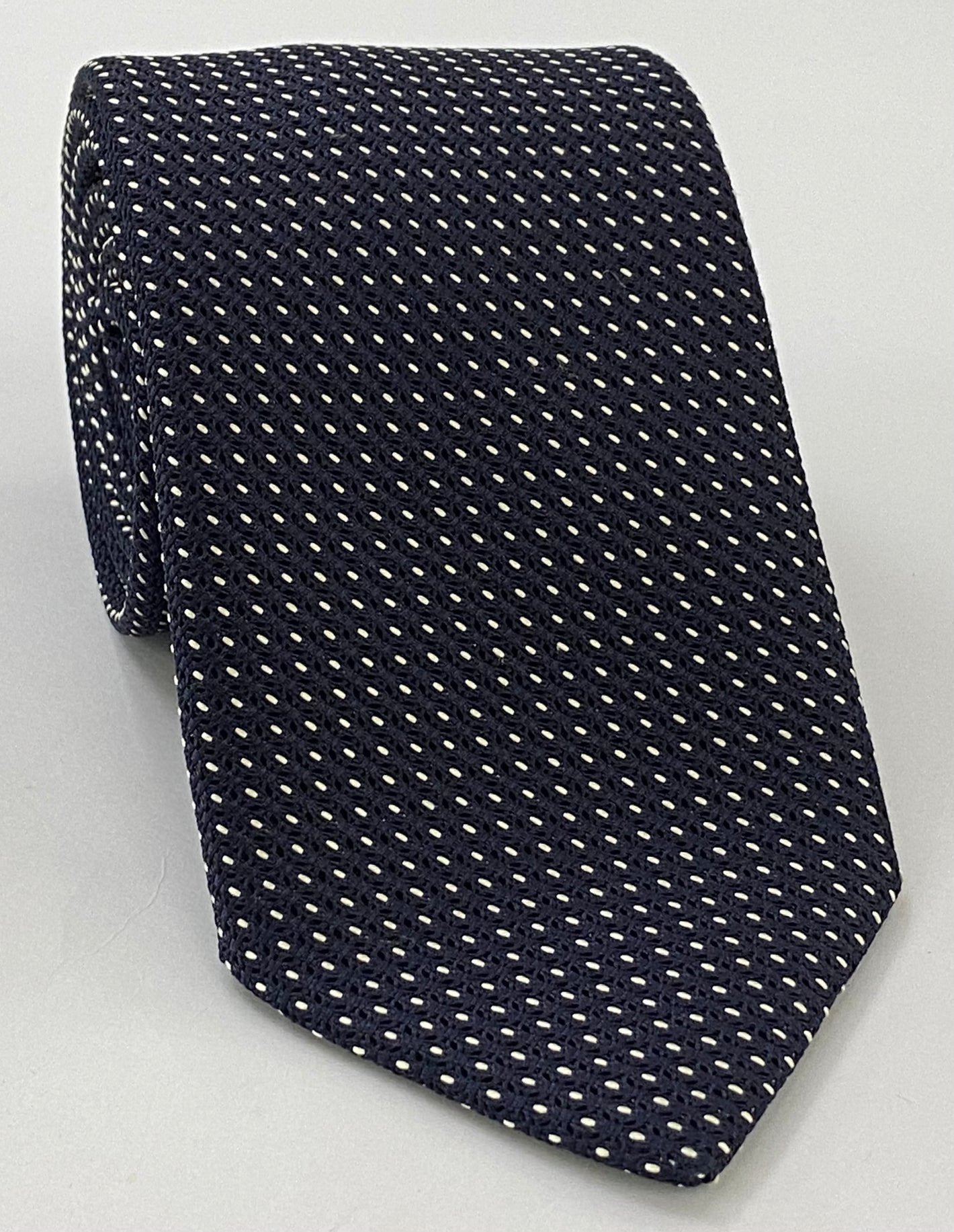 White On Midnight Blue Pin Dot Grenadine Tie GGPDT-1
