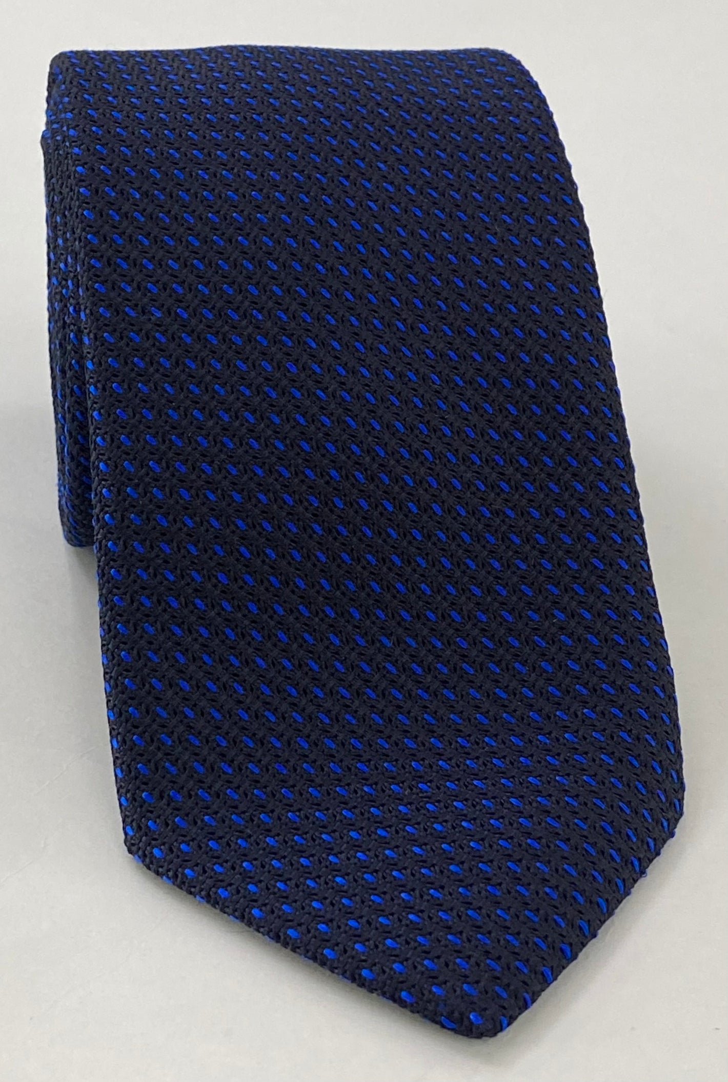 Royal Blue on Midnight Blue Grenadine Pin Dot Silk Tie GGPDT-4