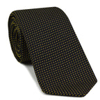 {[en]:Yellow Gold on Midnight Blue Grenadine Pin Dot Silk Tie