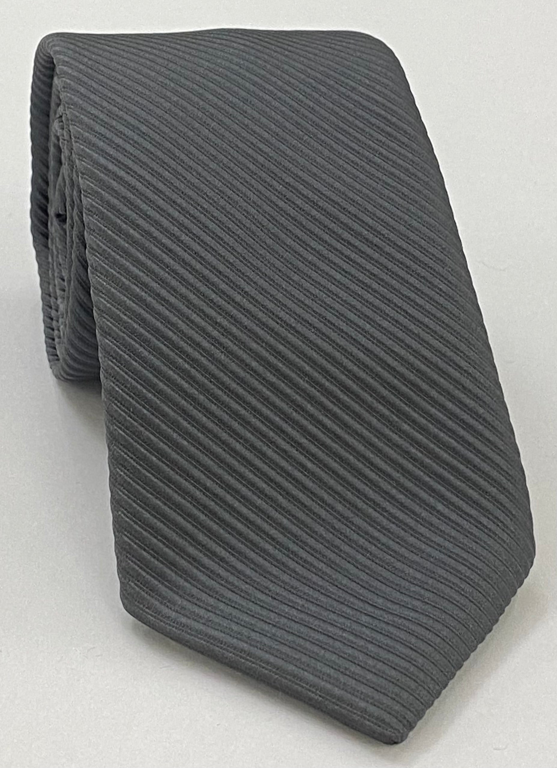 Dark Charcoal Gray Grosgrain Silk Tie GGRT-11