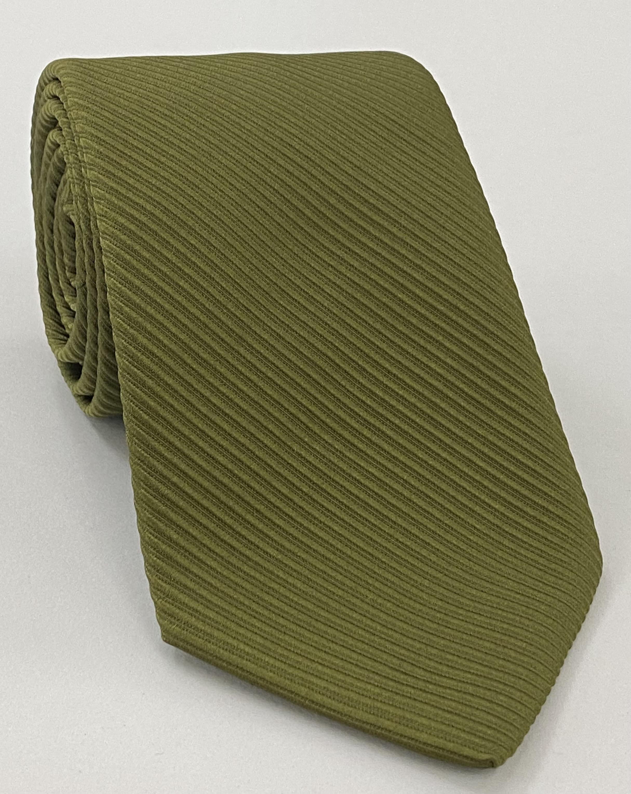 Olive Green Grosgrain Silk Tie GGRT-16
