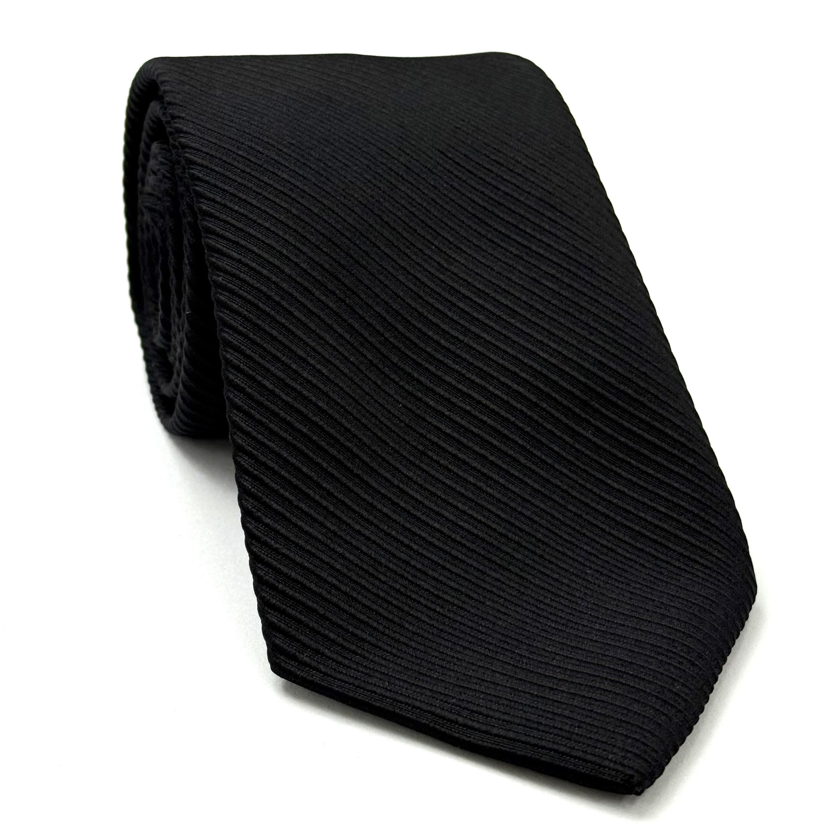 Black Grosgrain Silk Tie GGRT-8