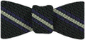 {[en]:Lavender And Soft Green On Forest Green Grenadine Grossa Stripe Silk Bow Tie