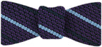 {[en]:Sky Blue And Midnight Blue On Purple Grenadine Grossa Stripe Silk Bow Tie