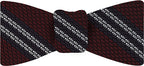 {[en]:Midnight Blue & White Stripe On Red Grenadine Bow Tie