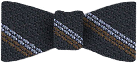 {[en]:Powder Blue & Brown Stripes On Midnight Blue Grenadine Bow Tie