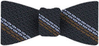 {[en]:Powder Blue & Brown Stripes On Midnight Blue Grenadine Bow Tie