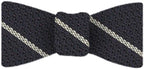 {[en]:Off White Stripe On Midnight Blue Grenadine Bow Tie