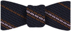 {[en]:Brown And Light Pink On Midnight Blue Grenadine Grossa Stripe Silk Bow Tie