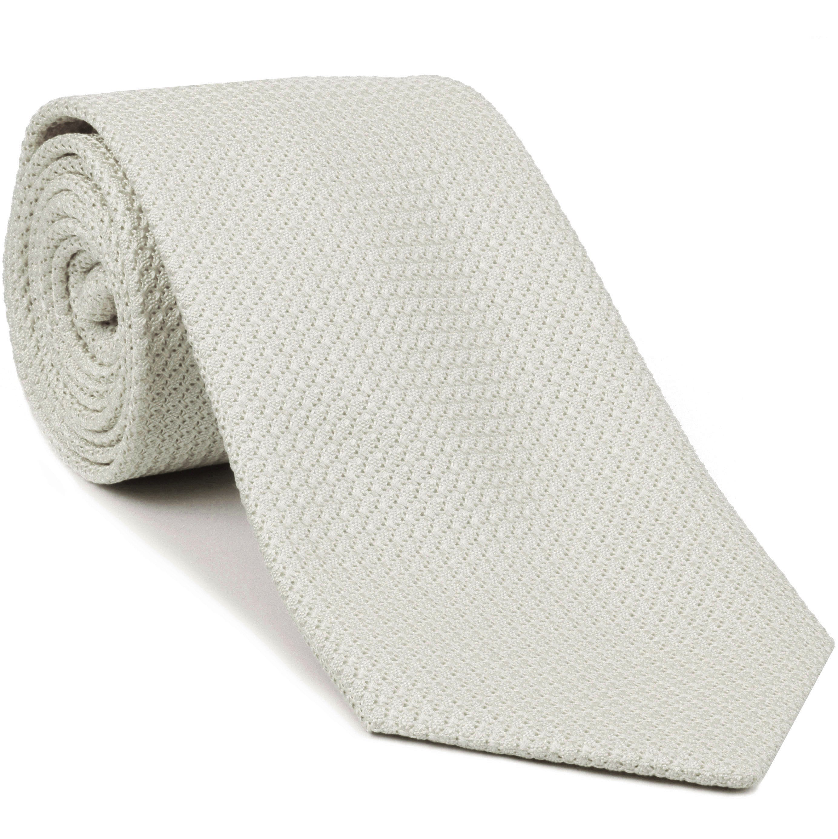 {[en]:White Grenadine Grossa Silk Tie