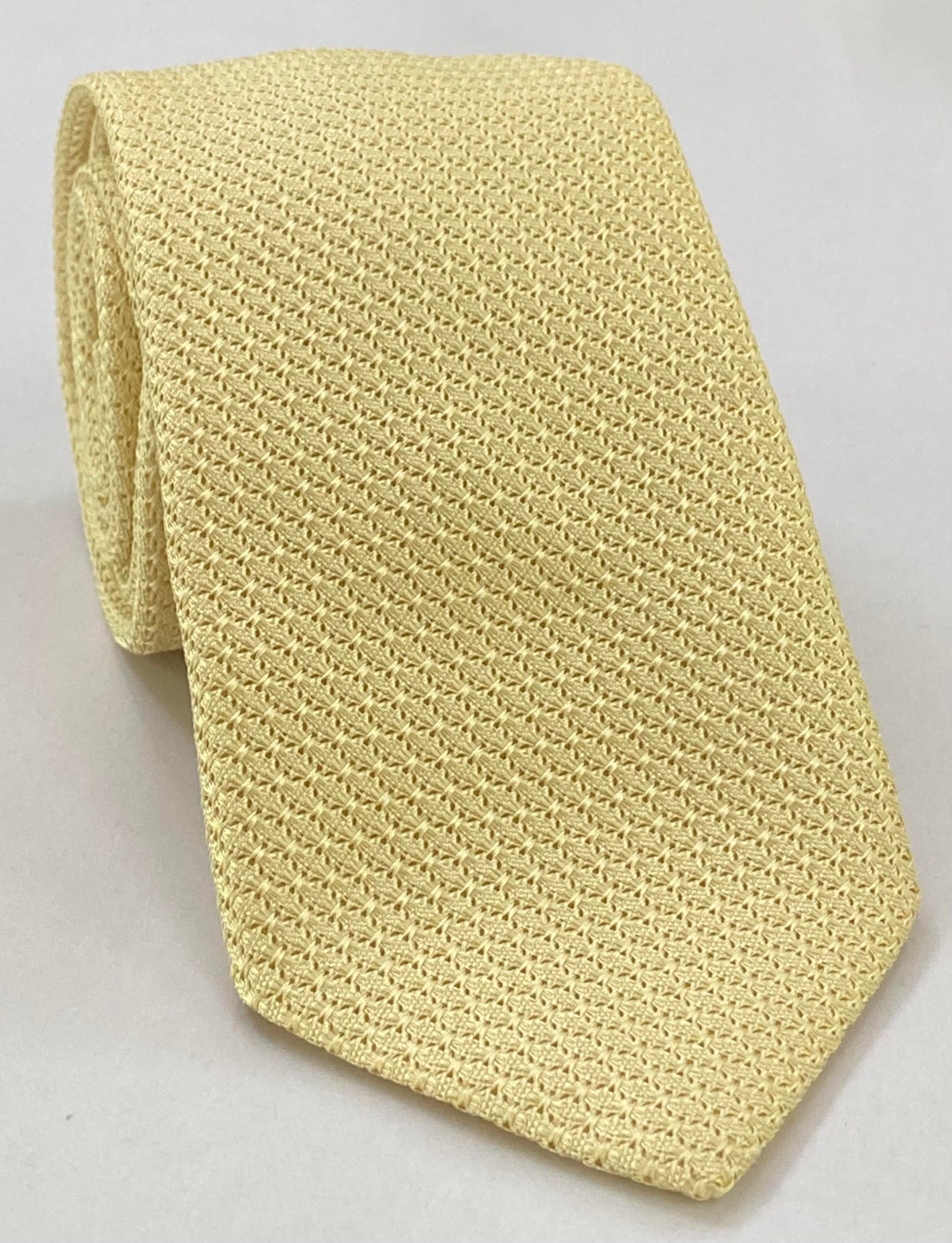 라이트 옐로우 그레나딘 그로사 실크 타이 #GGT-26