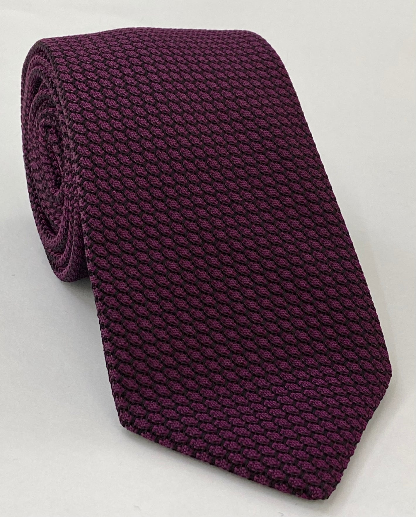 ダークパープル/ブラック グレナディン グロッサ シルクネクタイ #GGT-35