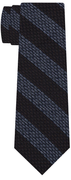 {[en]:Silver Powder Blue & Bitter Chocolate Grenadine Grossa Wide Stripe Silk Ties