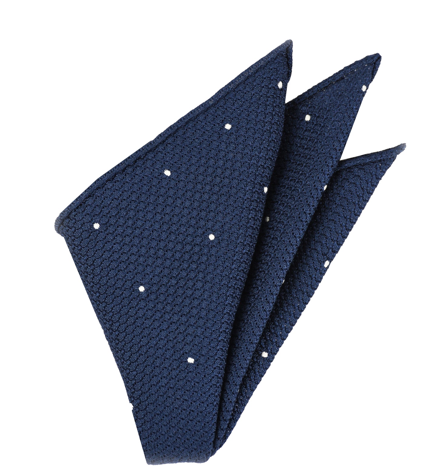 {[en]:Soft Navy Blue Grenadine Grossa (Hand Sewn) designs Pocket Square