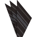 {[en]:深巧克力色底Off-White與白色條紋亞麻棉絲混紡口袋巾}