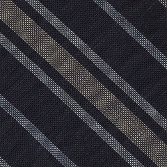 {[en]:Off-White & White on Midnight Blue Striped Linen/Cotton Silk Pocket Square