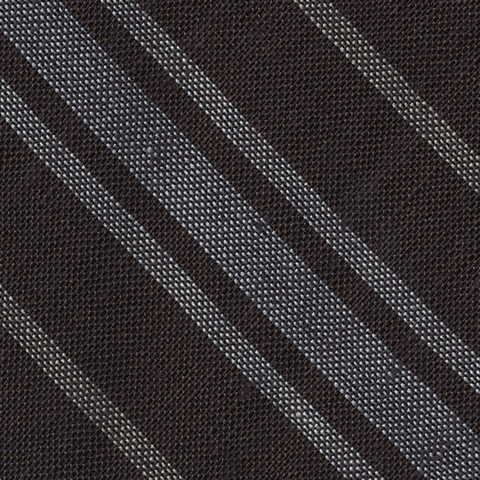 {[en]:Off-White & White on Dark Chocolate Striped Linen/Cotton Silk Pocket Square