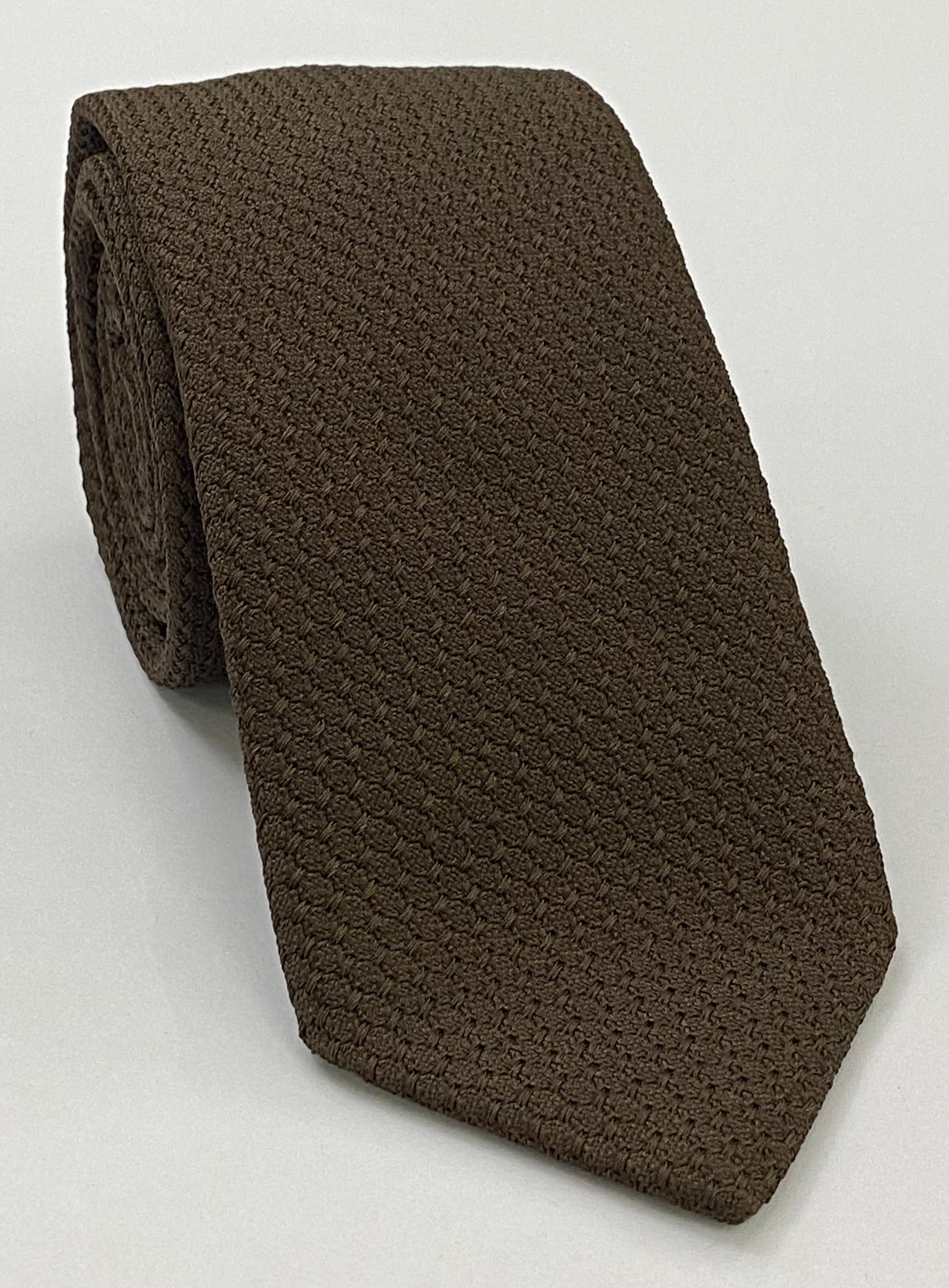 Bitter Chocolate Prometeo Grenadine Silk Tie #GPMT-21