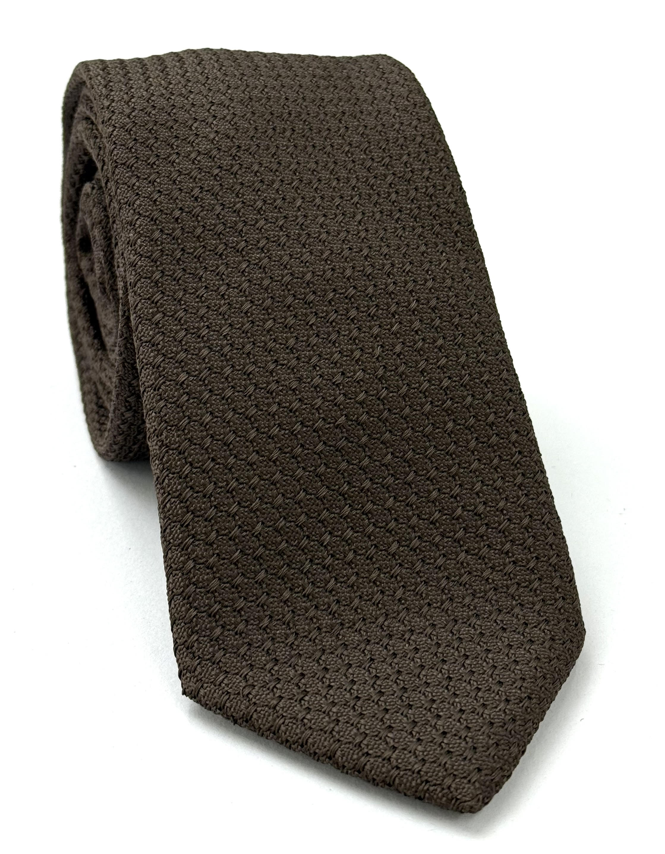 Bitter Chocolate Prometeo Grenadine Silk Tie GPMT-21