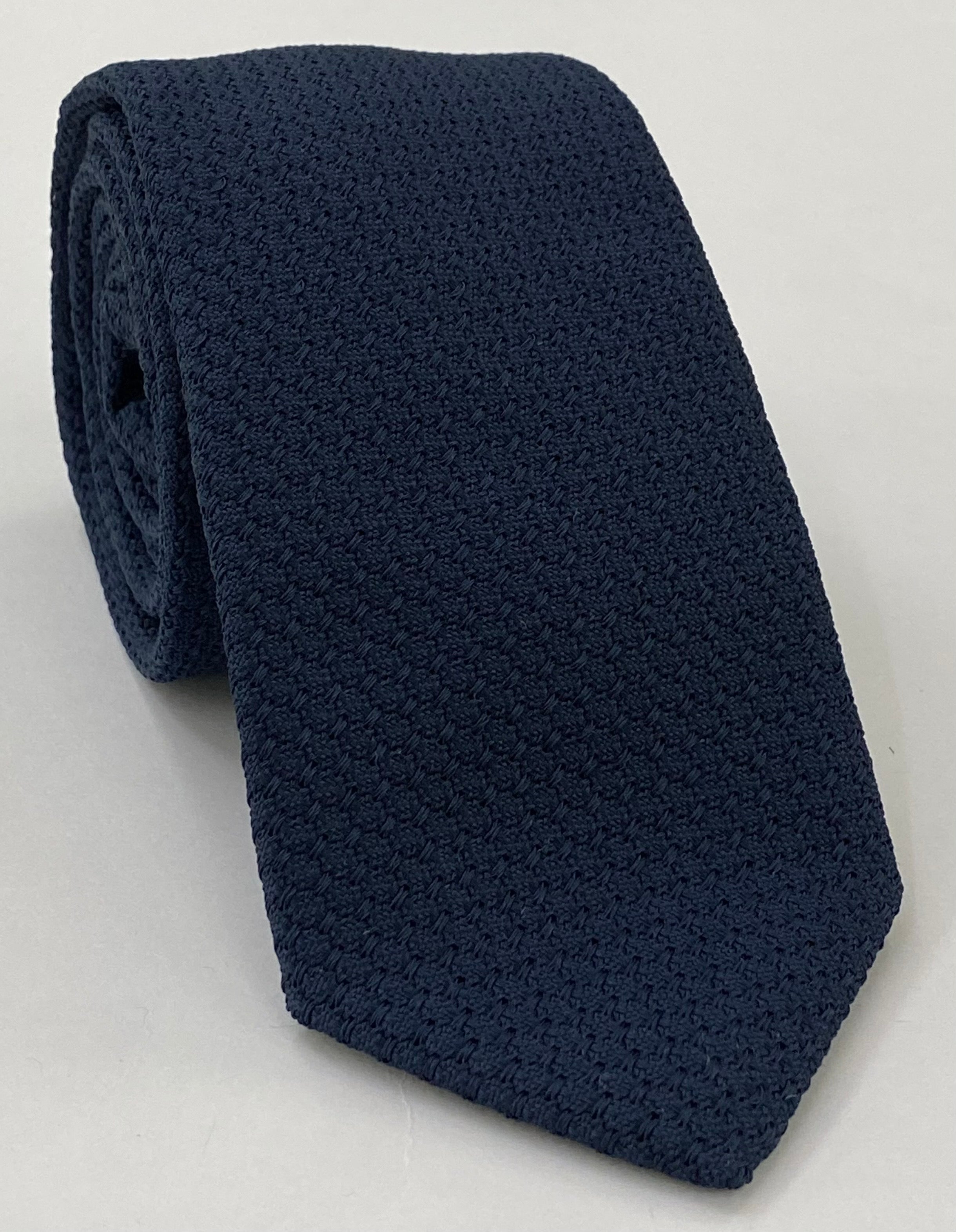 Dark Navy Blue Prometeo Grenadine Silk Tie GPMT-23