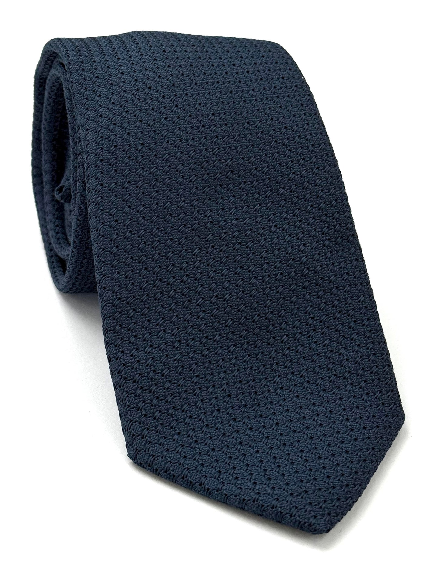 Dark Navy Blue Prometeo Grenadine Silk Tie GPMT-23