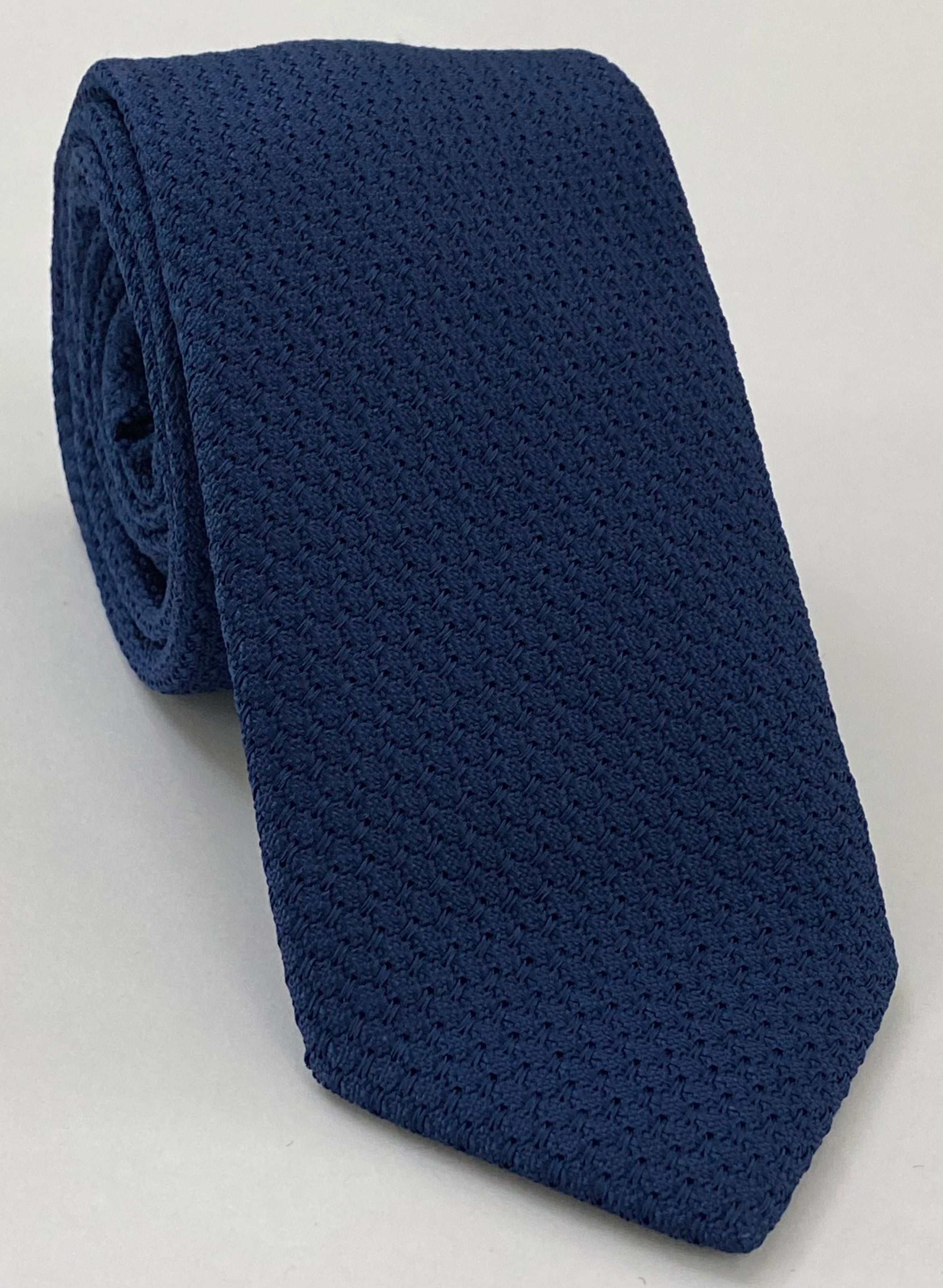 Navy Blue Prometeo Grenadine Silk Tie #GPMT-7