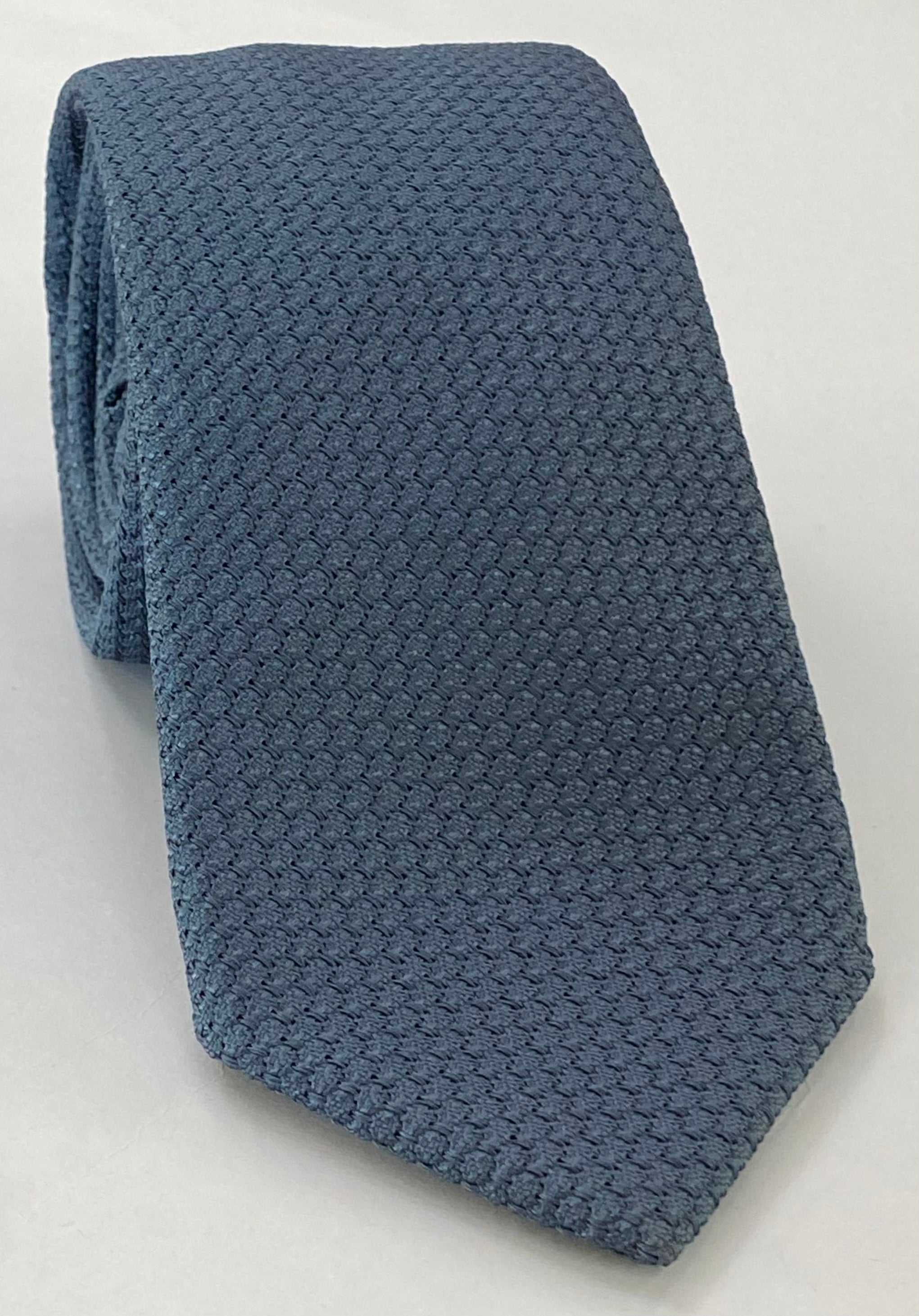 Slate Blue Prometeo Grenadine Silk Tie GPMT-8