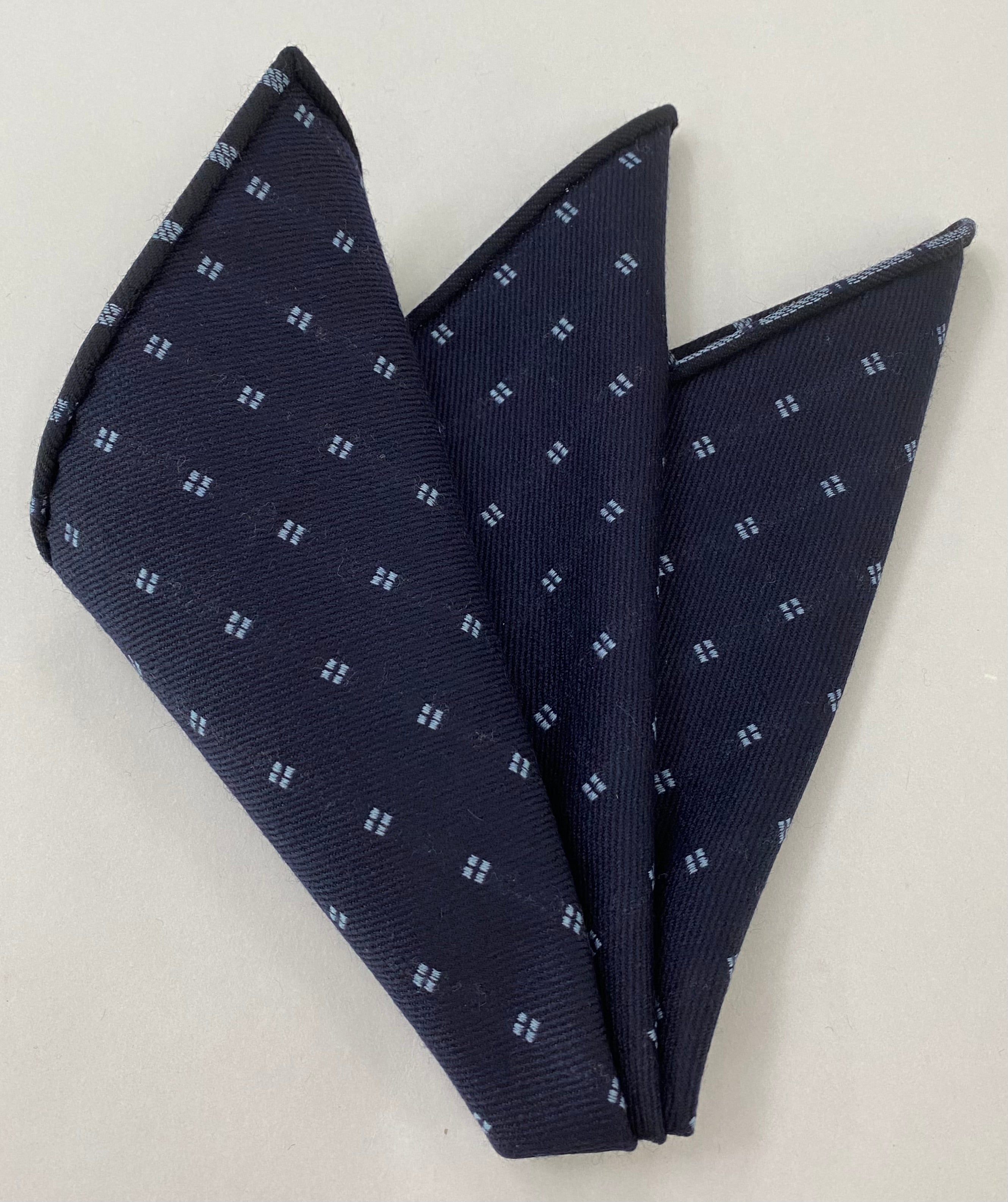 미드나잇 블루 패턴 울 포켓 스퀘어 파우더 블루 GPWP-2