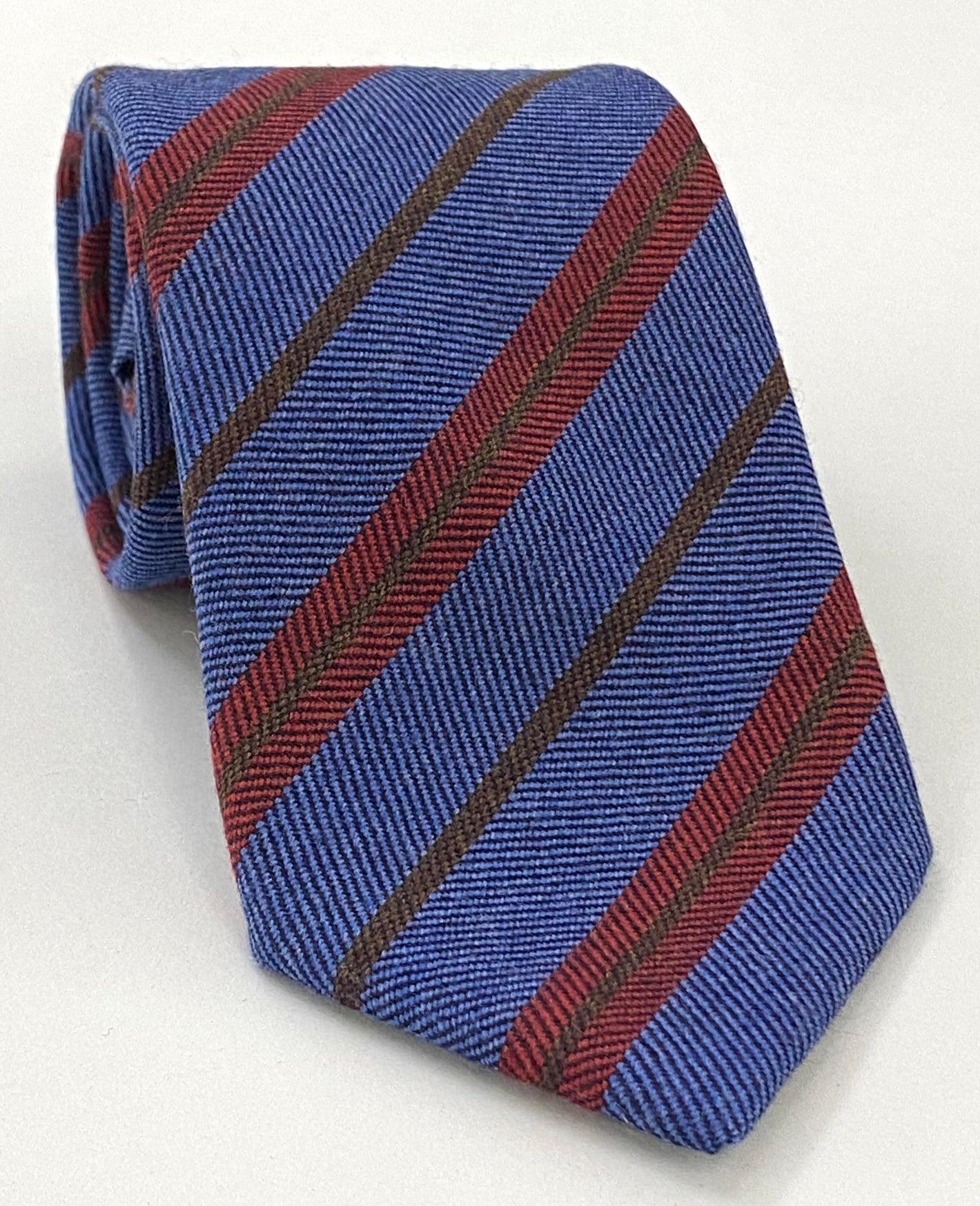 라이트 라벤더 울 타이 GSWT-5에 레드 & 다크 카멜 스트라이프