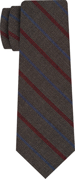 {[en]:Red & Light Lavender Stripes on Camel Wool Tie