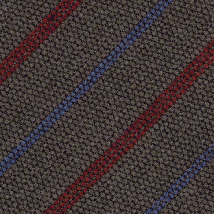 {[en]:Red & Light Lavender Stripes on Camel Wool Tie