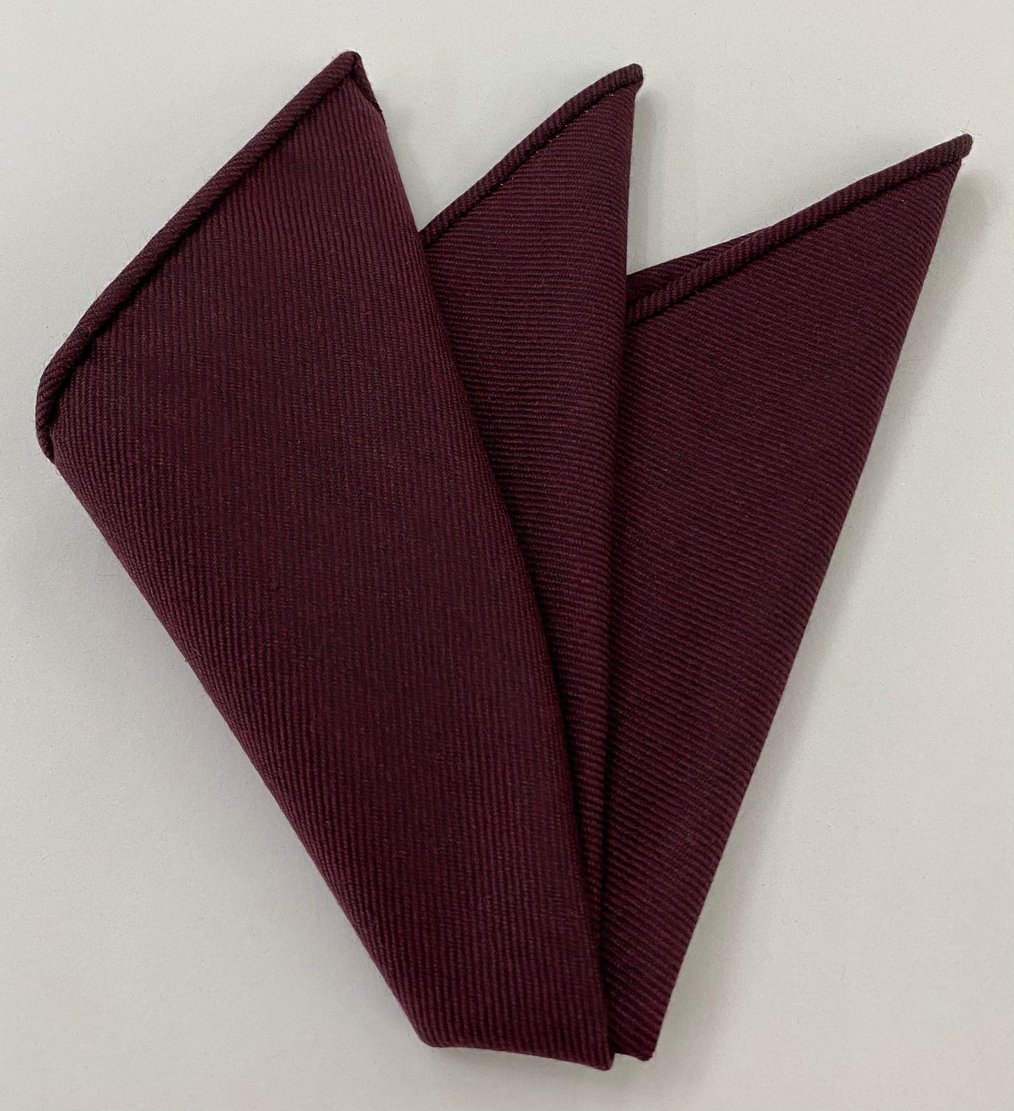 버건디 울/실크 포켓 스퀘어 #GWSP-13