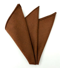 Burnt Orange Wool/Silk Pocket Square #GWSP-15
