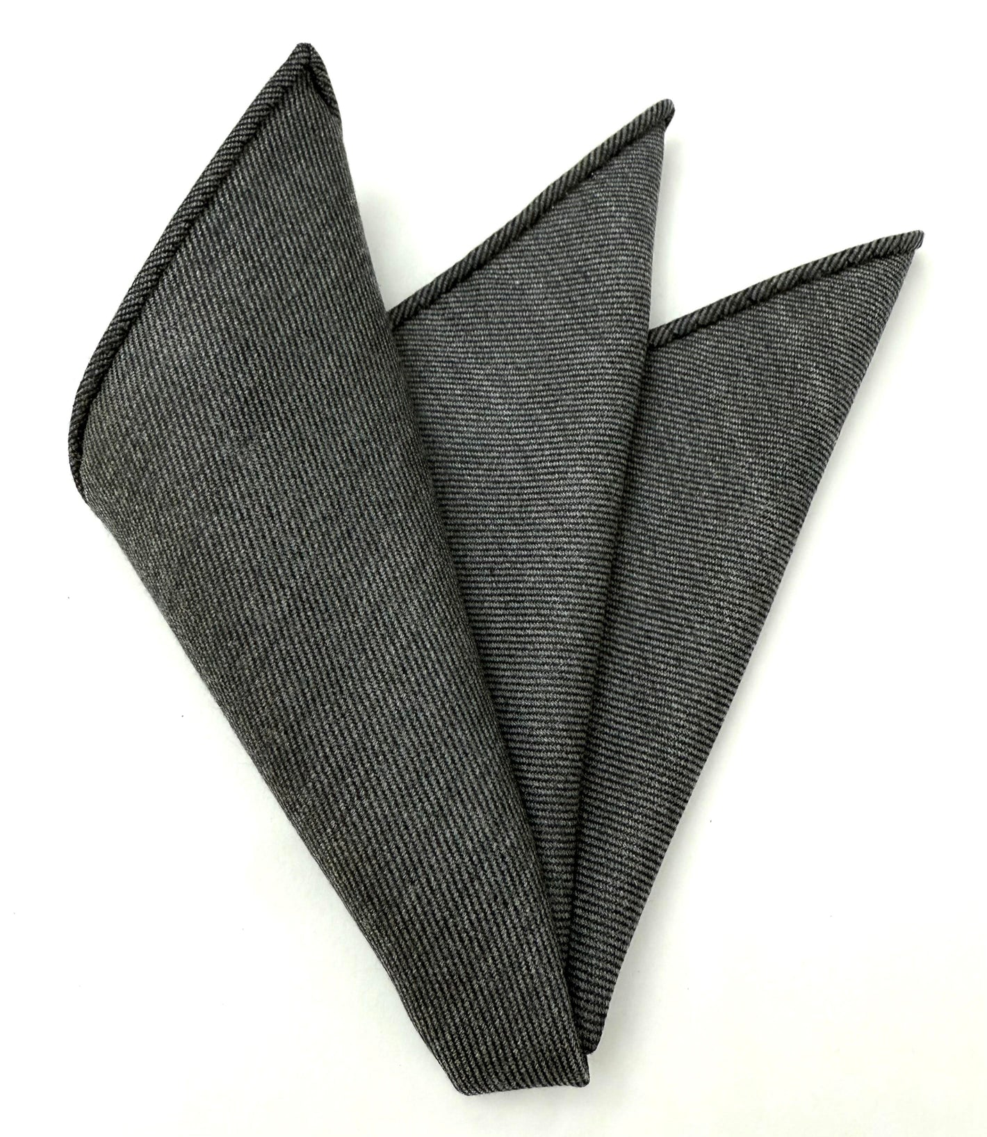 チャコールグレー ウール/シルク ポケットチーフ #GWSP-5
