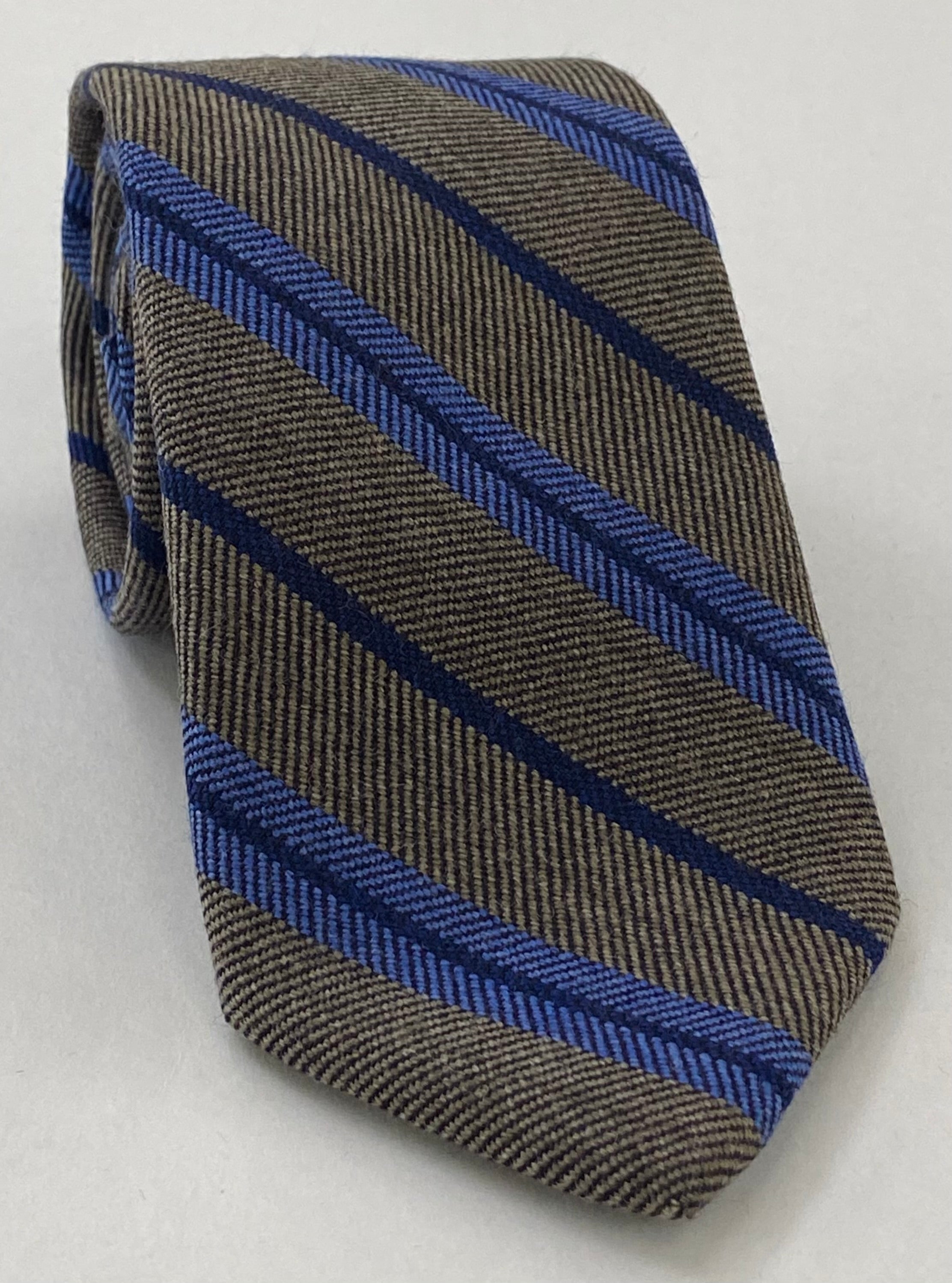 ネイビーブルー ウール×シルク ネクタイ GWST-10