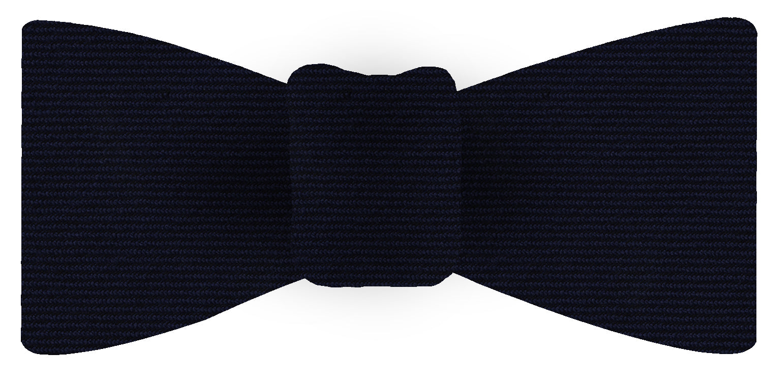 {[en]:Dark Navy Blue Wool/Silk Bow Tie