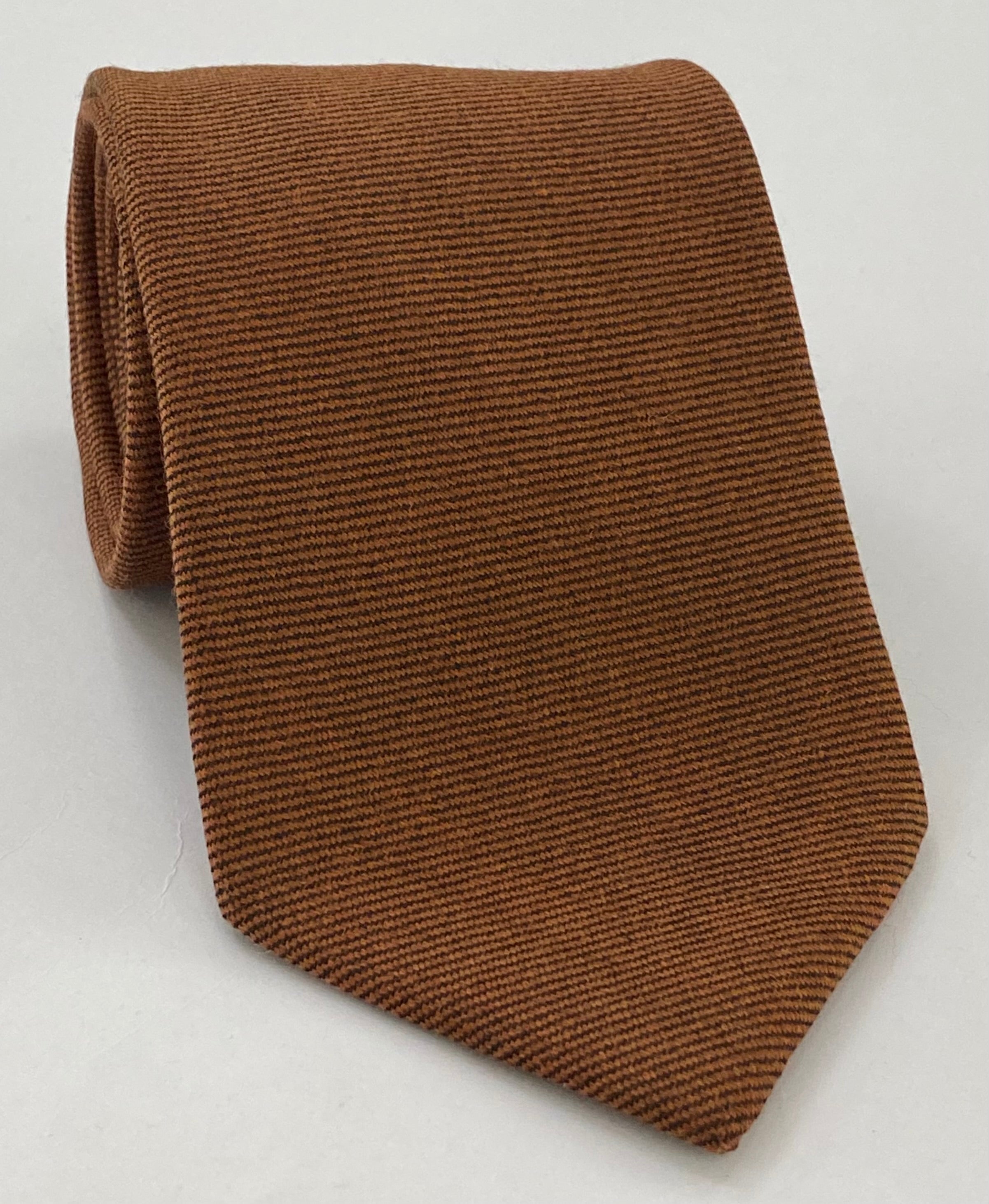 焦げ茶オレンジ ウール/シルク ネクタイ GWST-15