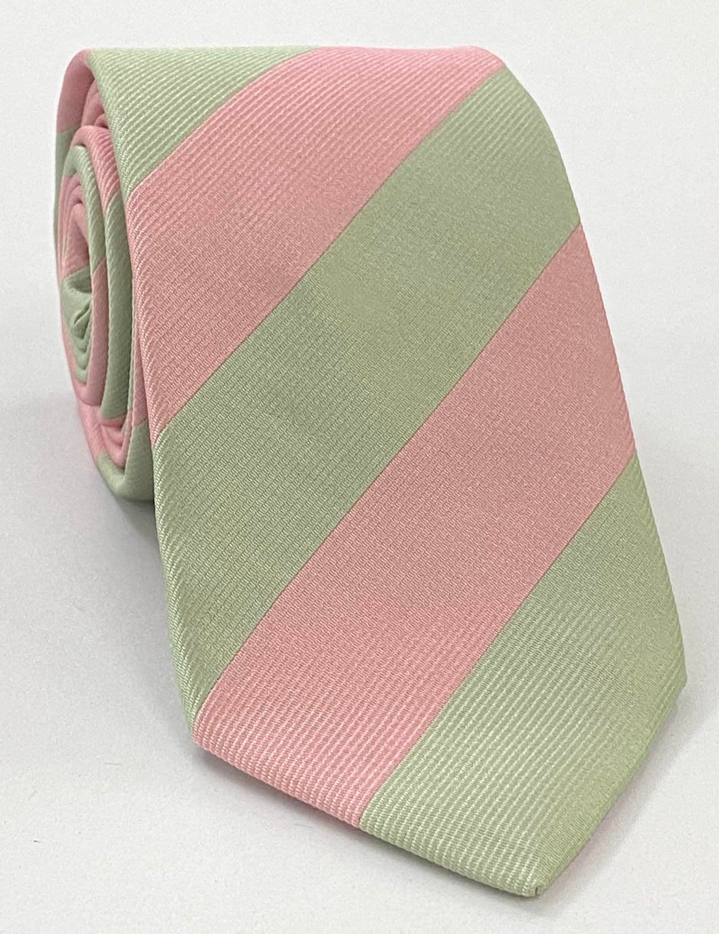 Light Green & Soft Pink Garrick Club Silk Tie UKCT-5