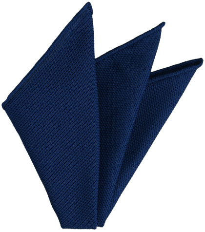 {[en]:Dark Blue Grenadine Fina Silk Pocket Square