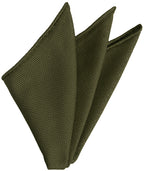{[en]:Olive Green Grenadine Fina Silk Pocket Square