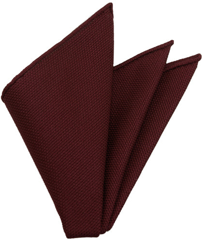 {[en]:Dark Red Grenadine Fina Silk Pocket Square